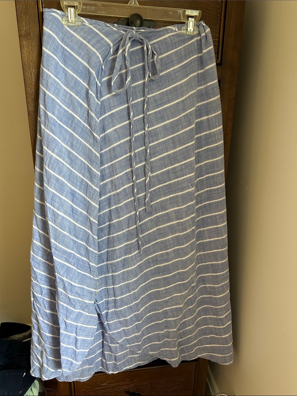 Linen Feel Faux Wrap Skirt